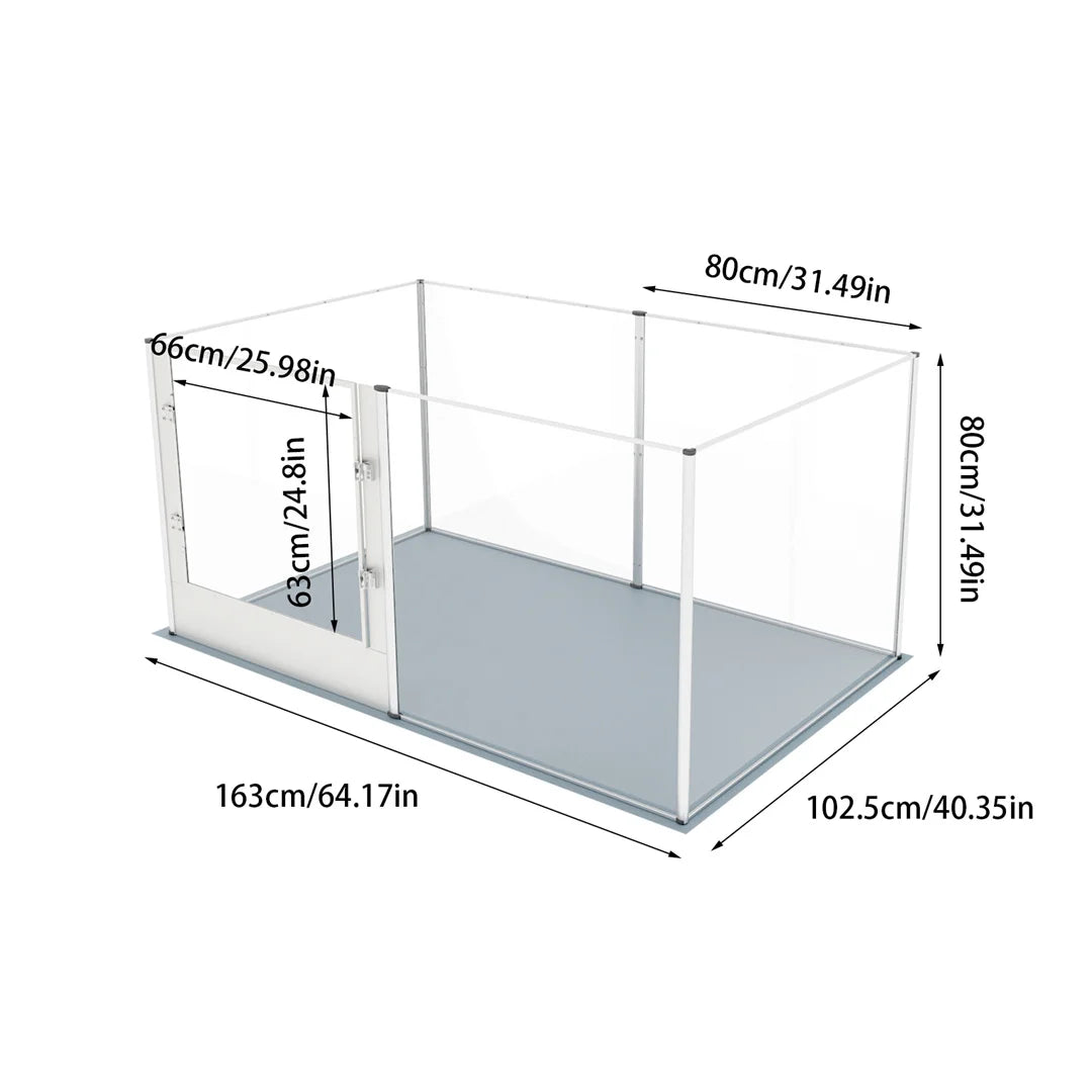 Bingopaw Clear Acrylic Pet Playpen With Waterproof Pad For Small Animals