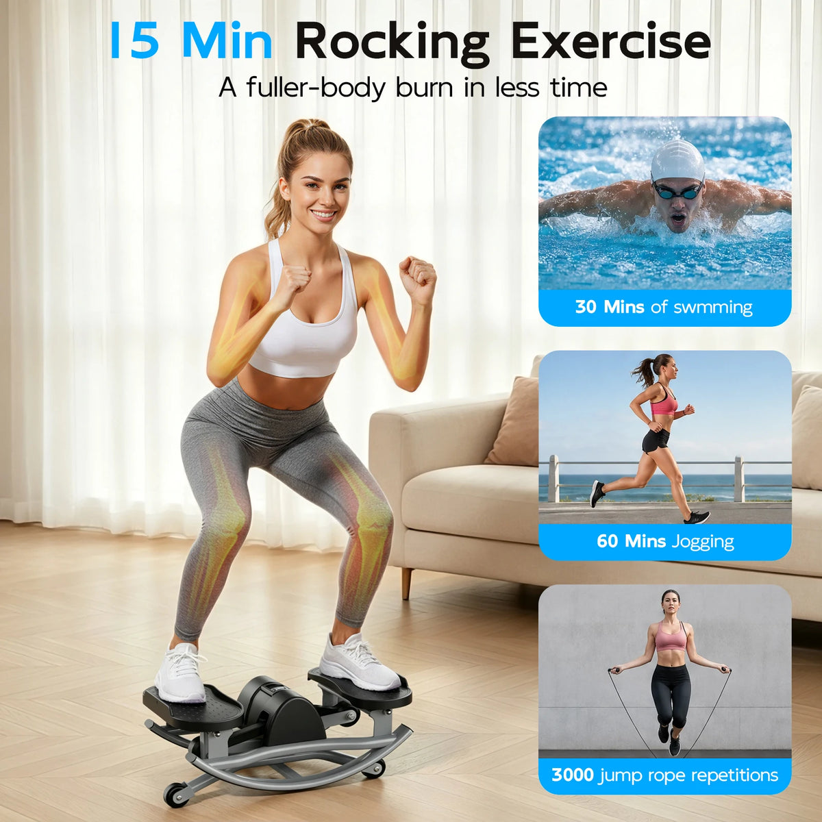 Digital Display Twisting Stepper Machine With Resistance Bands