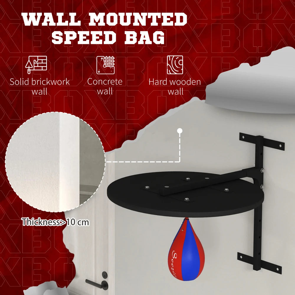 Adjustable Wall-Mounted Speed Bag Platform 360 Swivel Boxing Training