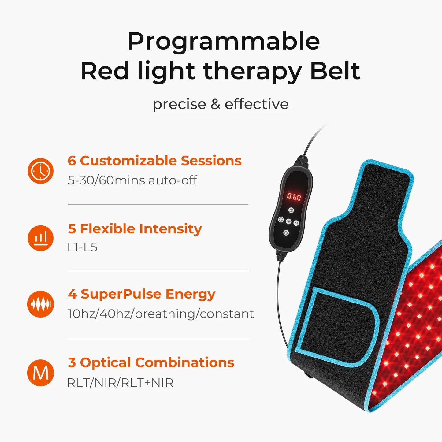 XceeFit Red Light Therapy Belt for Pain Relief and Recovery