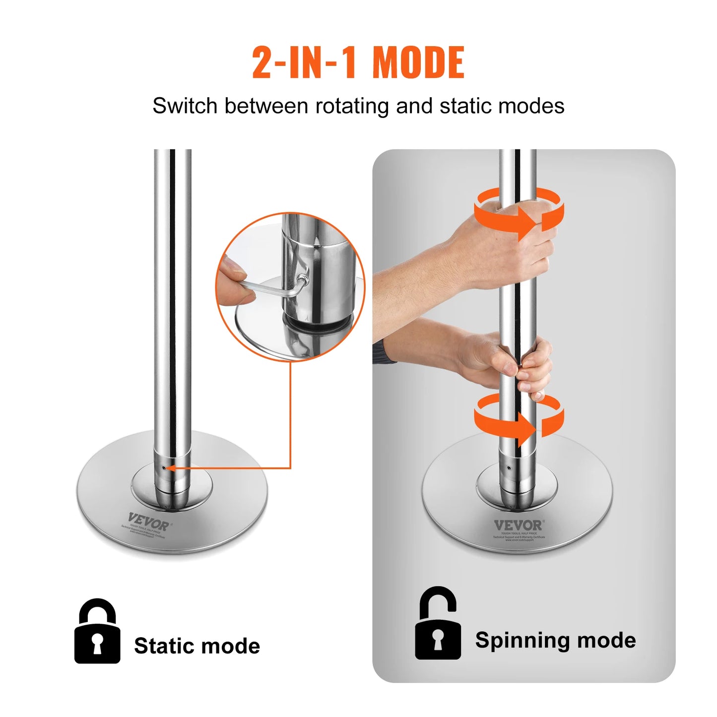 SucceBuy Professional Dancing Pole Kit Stainless Steel Heavy-Duty Removable