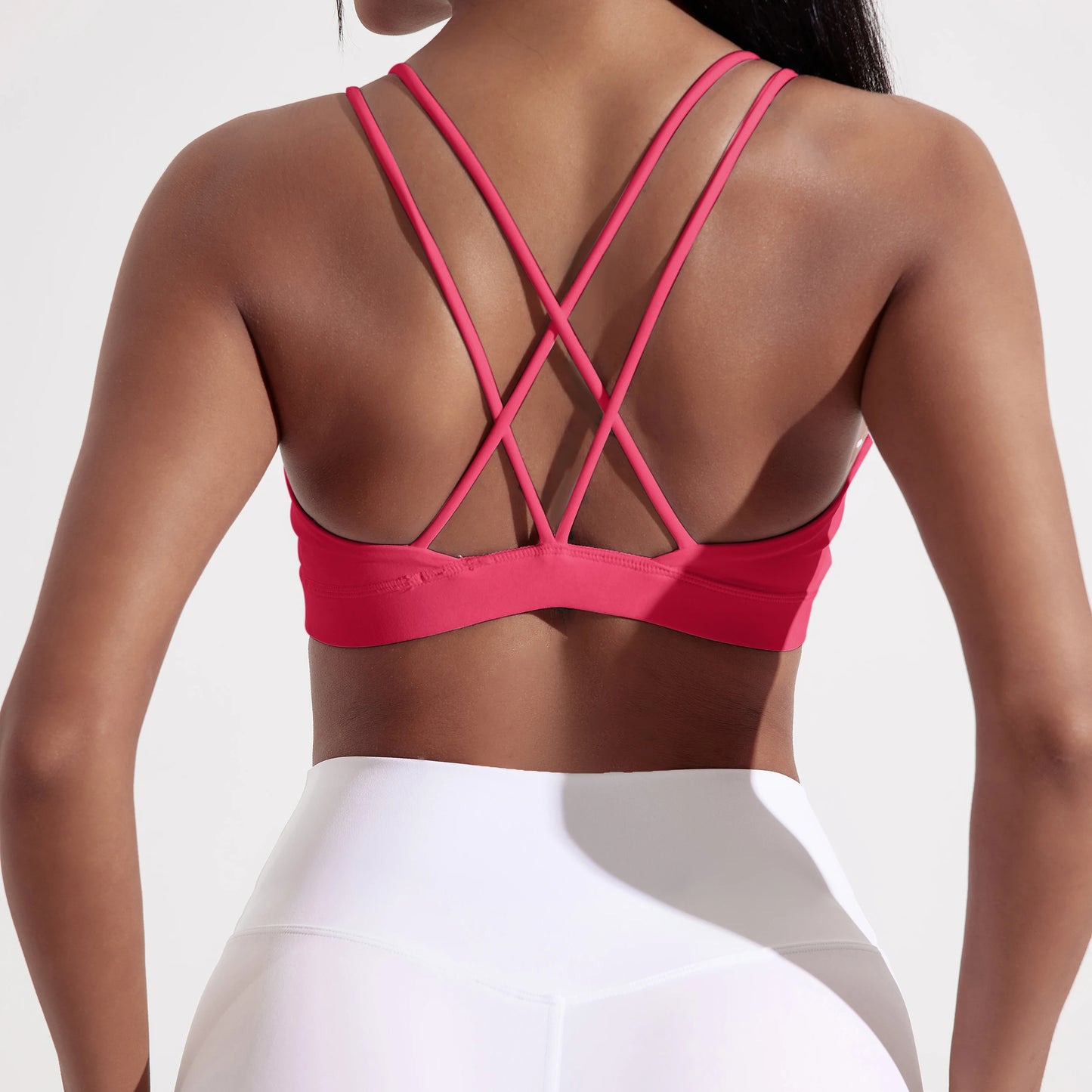 Cross Fitness Bra For Women Breathable Nylon Spandex Chest Pad
