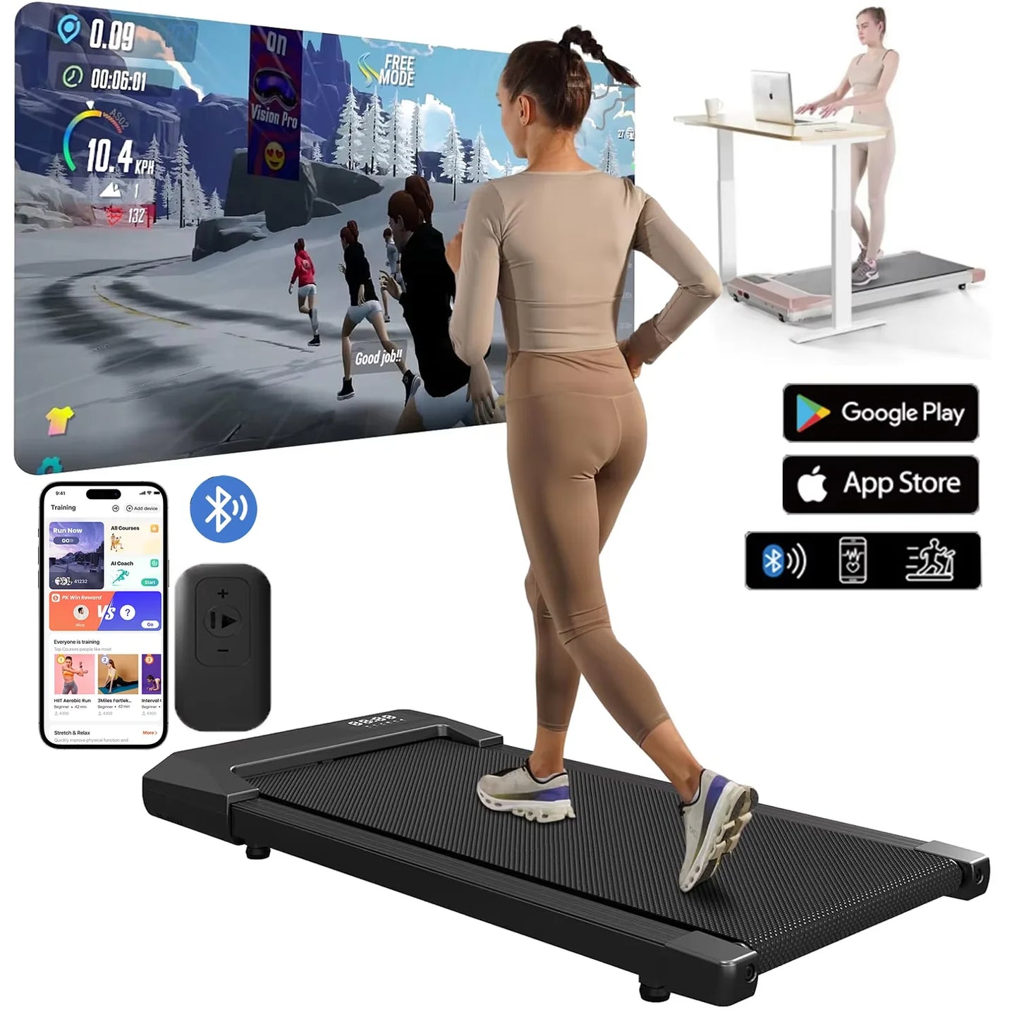 Superun 2in1 Treadmill 2.5HP For Home Use With LCD Display
