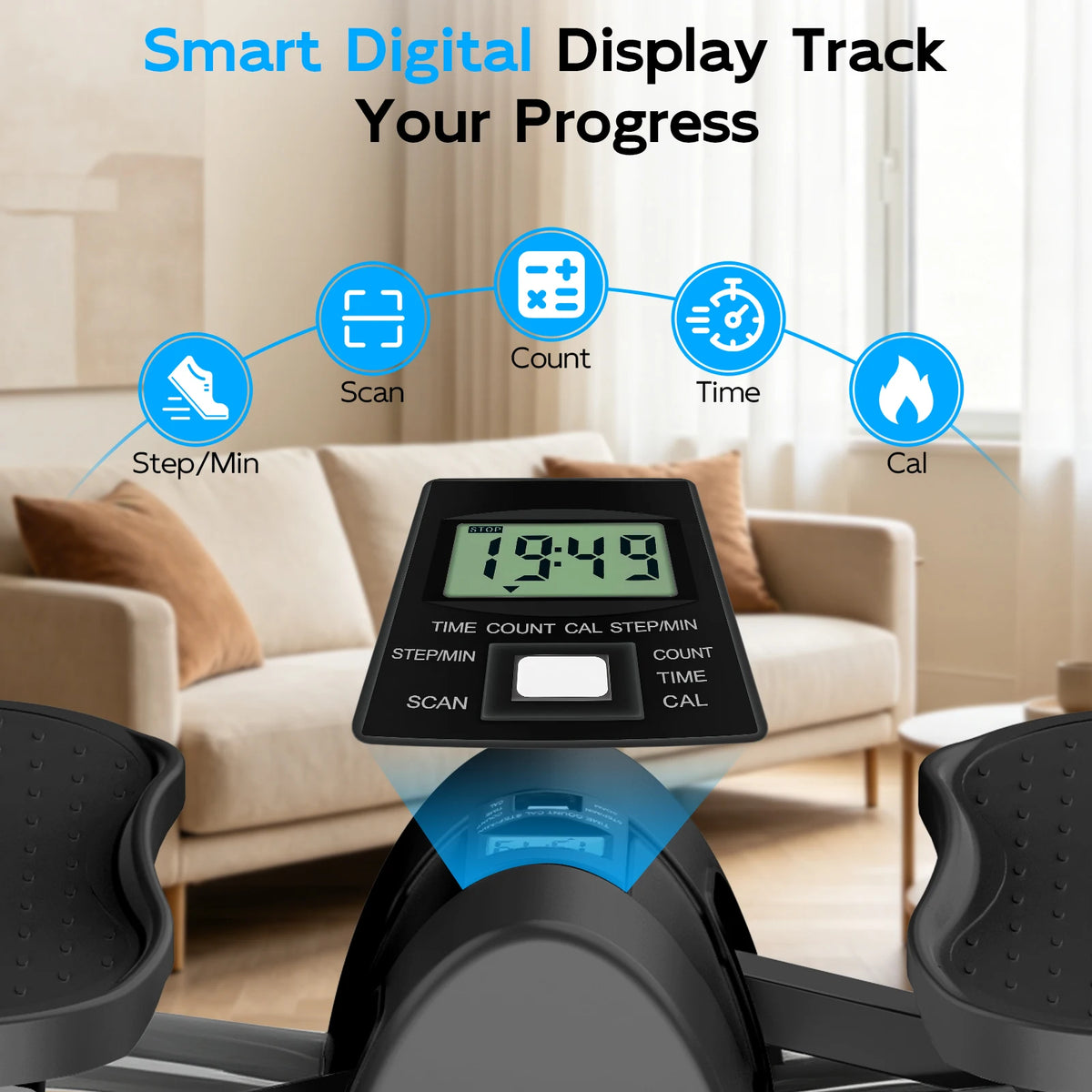Digital Display Twisting Stepper Machine With Resistance Bands
