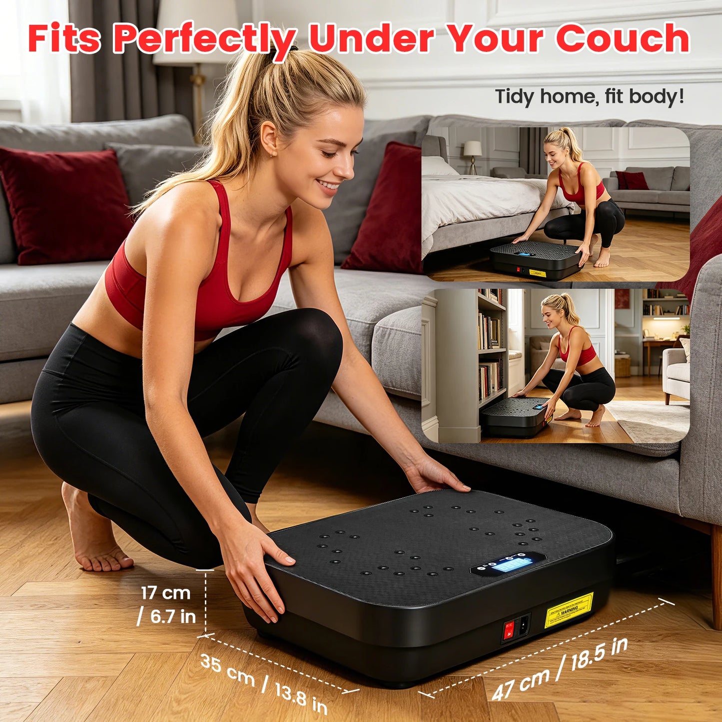 Vibration Plate Full-Body Exercise Machine With Bluetooth Remote And Bands