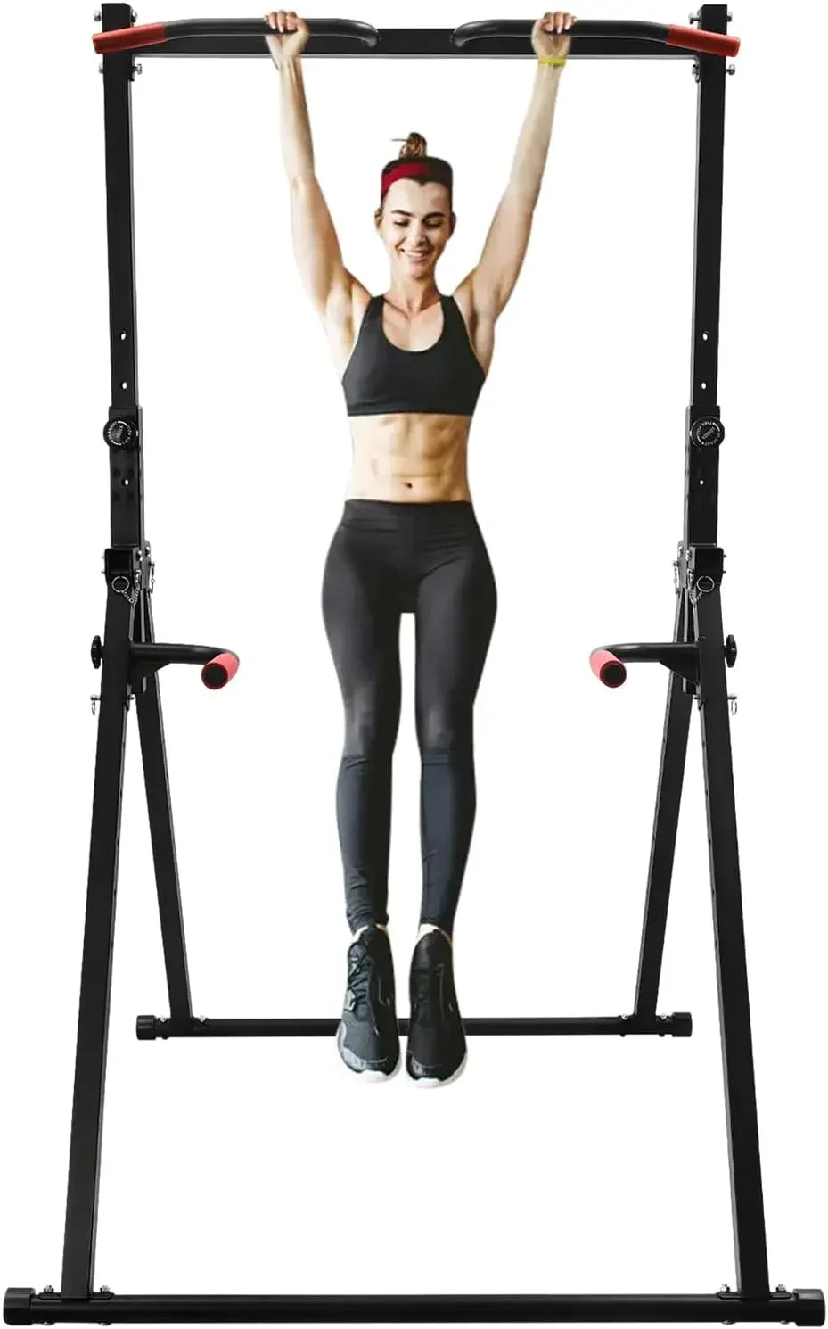 Foldable Power Tower Dip Station Height Adjustable Triangular Pull Up