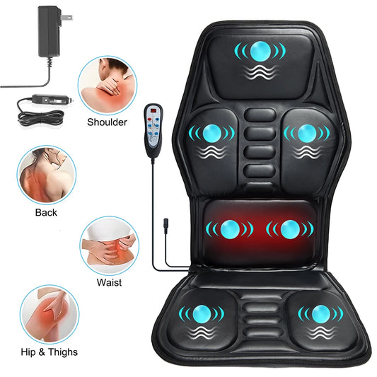 HOMEMASSA Massage Chair Pad With Heat Back Massager Seat Cushion