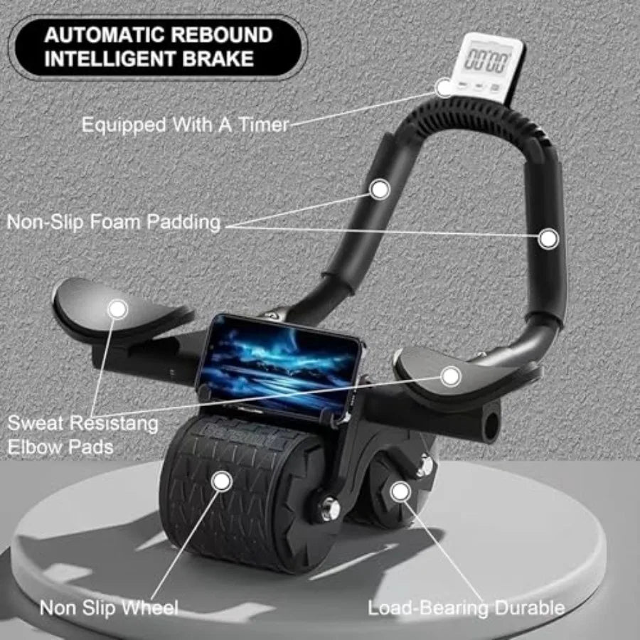 Ab Roller Wheel Knee Mat And Timer For Abs Workout
