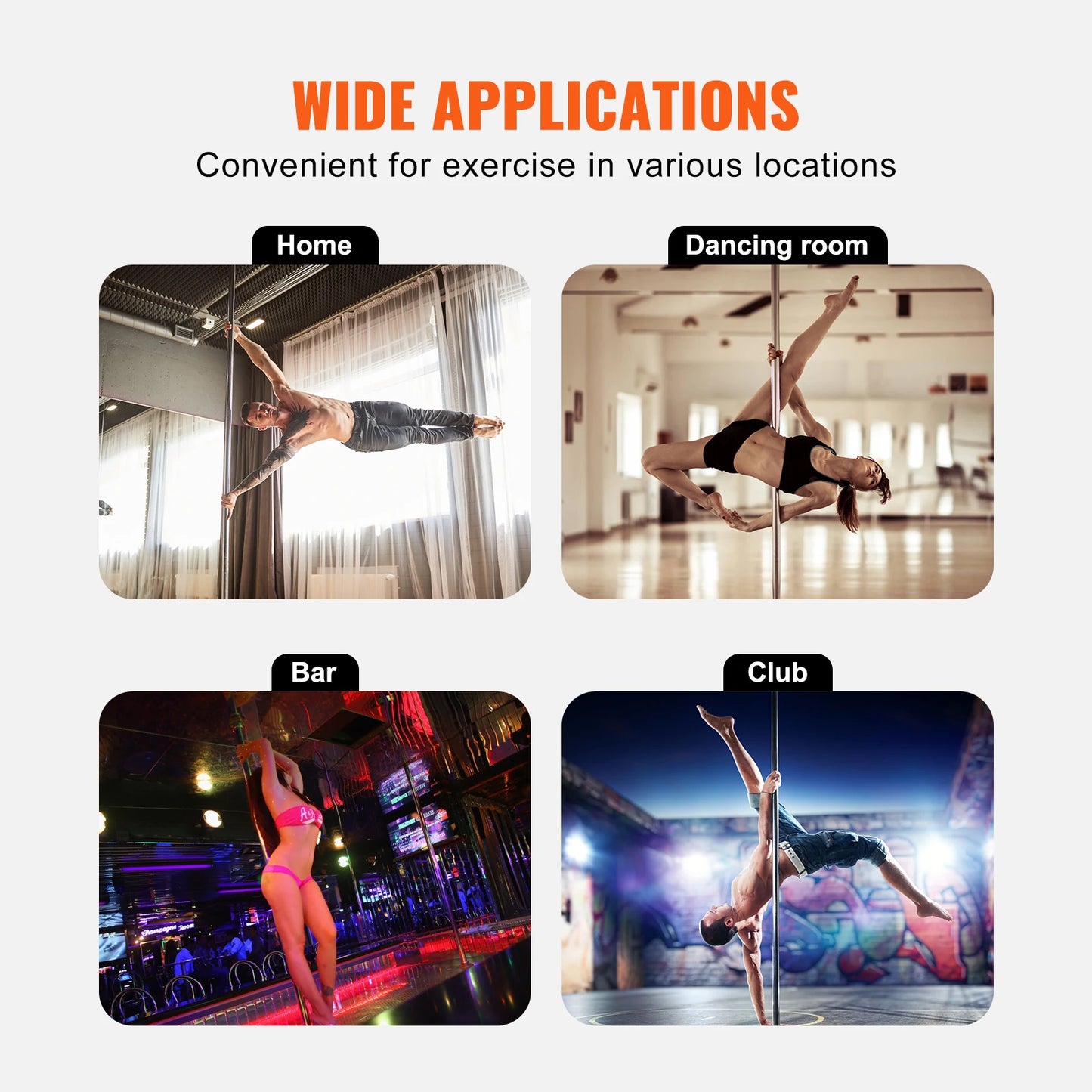 SucceBuy Professional Dancing Pole Kit Stainless Steel Heavy-Duty Removable