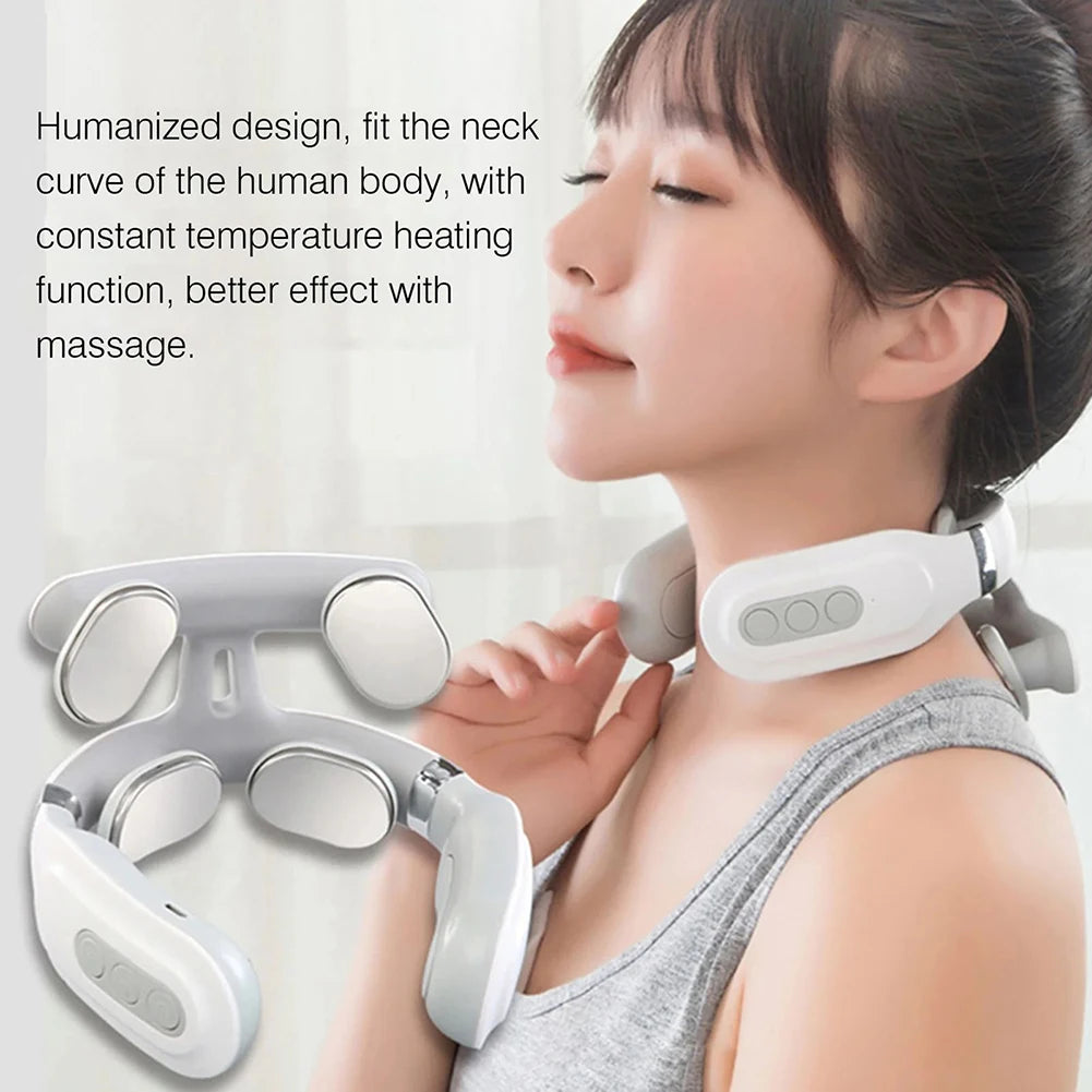 4 Heads Back Massager Portable USB Rechargeable For Waist