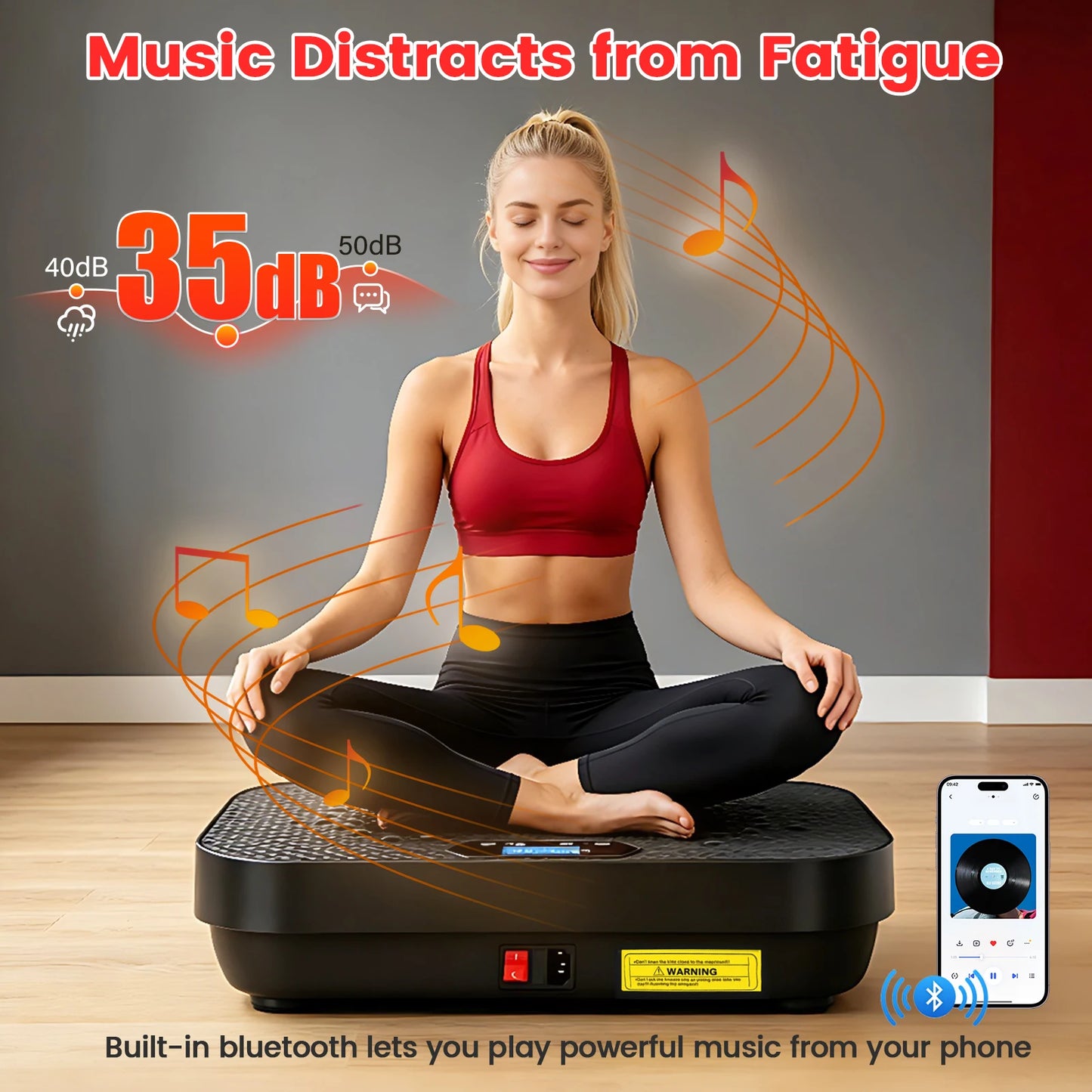 Vibration Plate Full-Body Exercise Machine With Bluetooth Remote And Bands