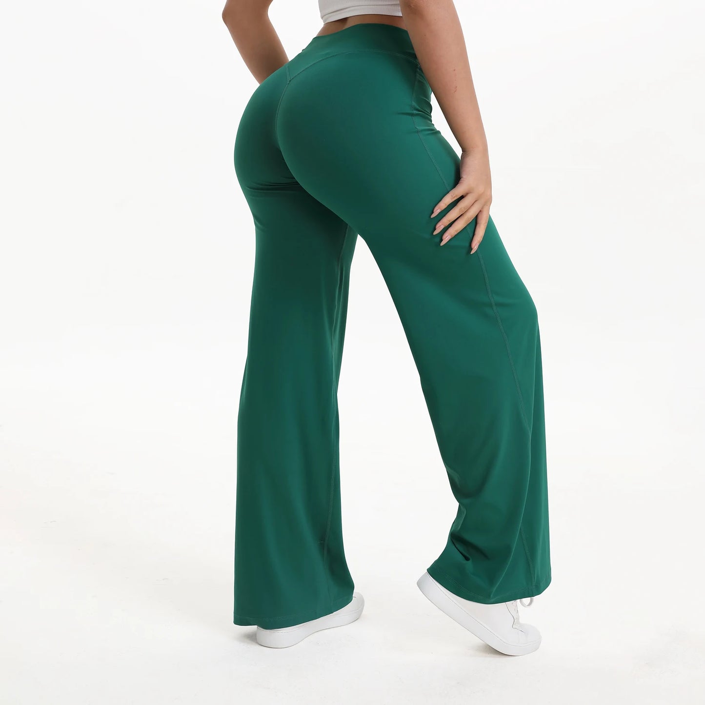 NCLAGEN SoftMotion Straight Leg Yoga Pants for Women Mid Waist