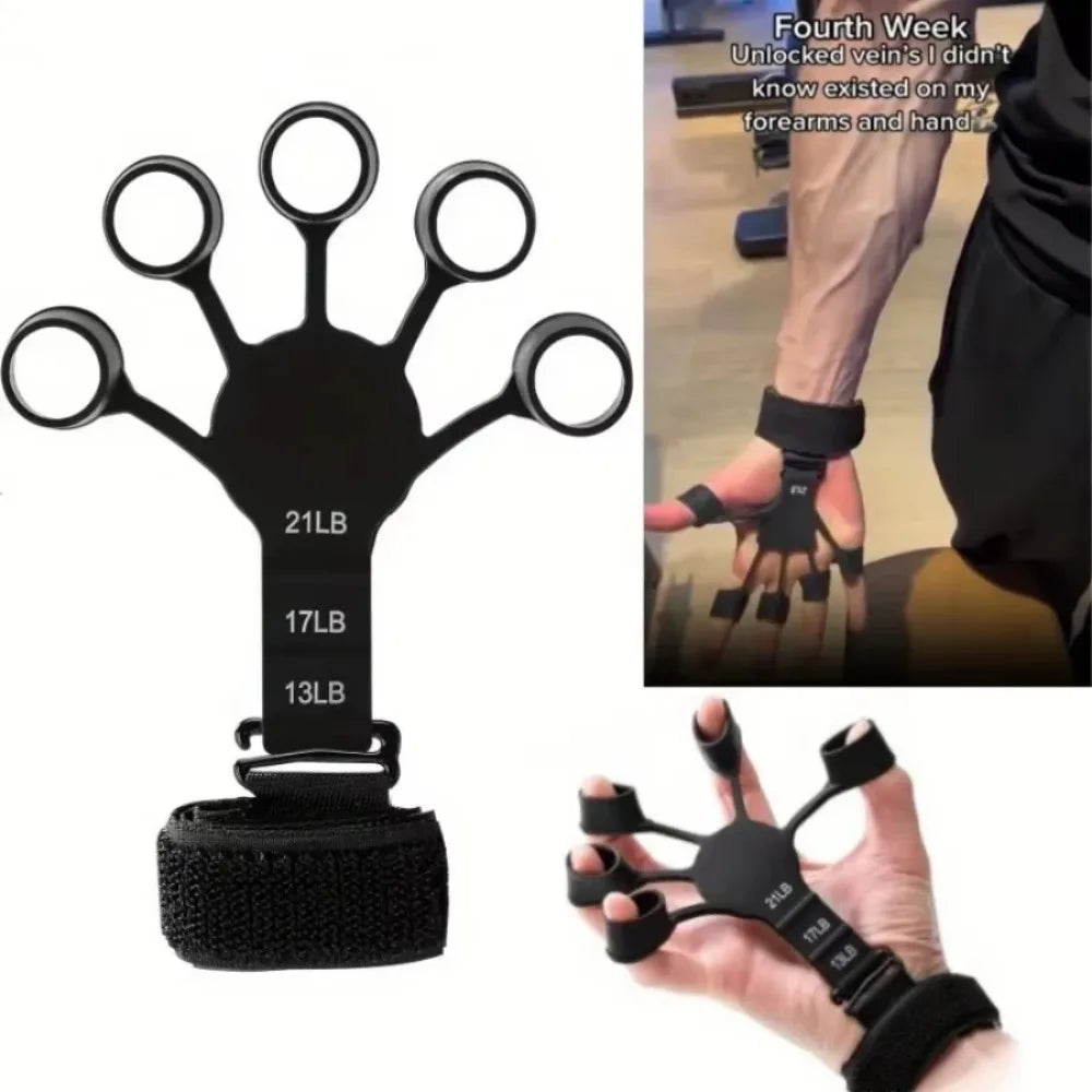 Portable Adjustable Silicone Finger Hand Grip Trainer Forearm Wrist Exerciser