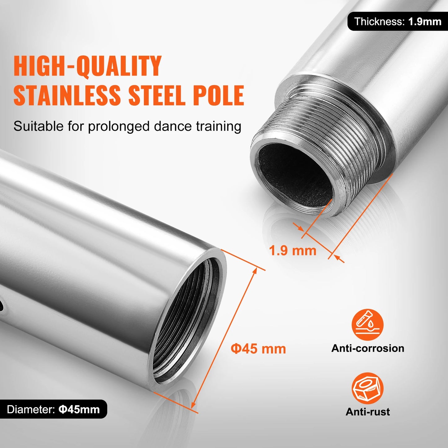 SucceBuy Professional Dancing Pole Kit Stainless Steel Heavy-Duty Removable