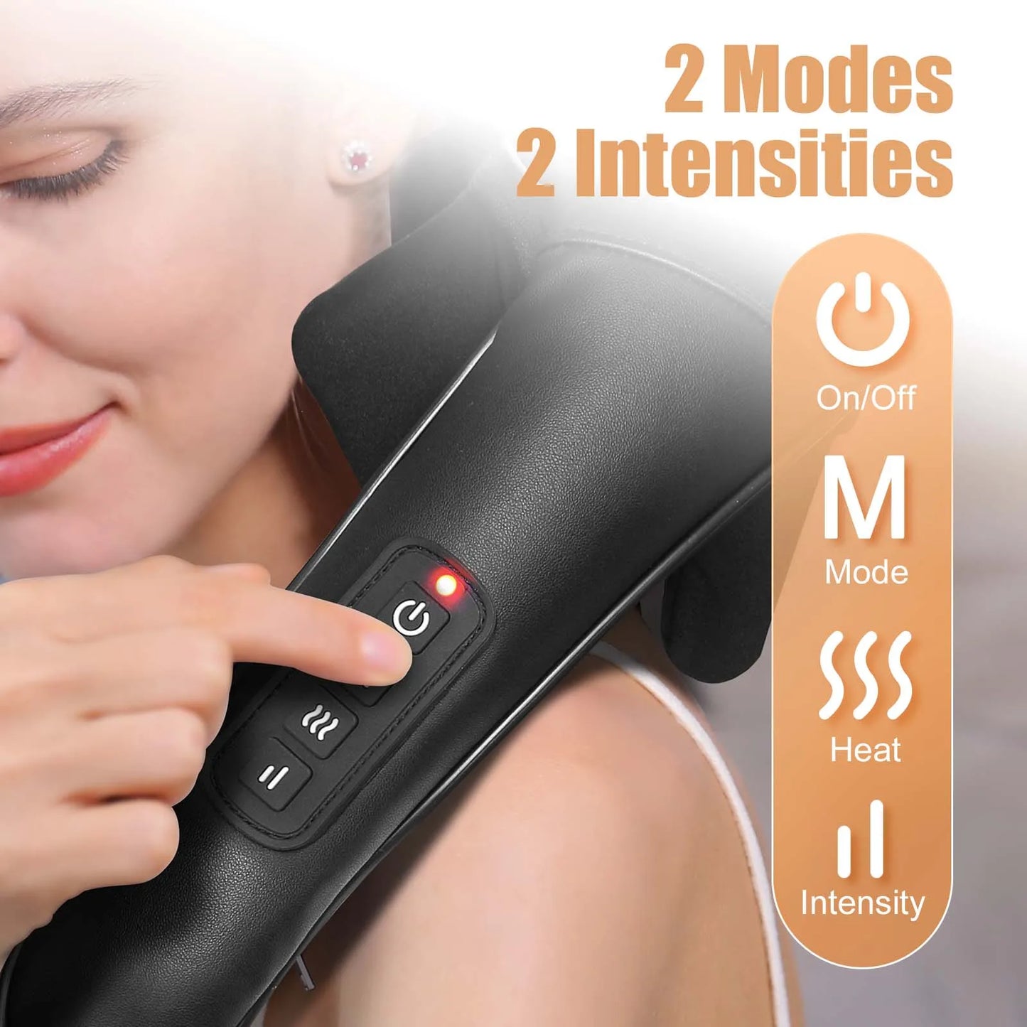 MASGRE Shiatsu Back Neck Massager Cordless Shoulder Massager With Heat
