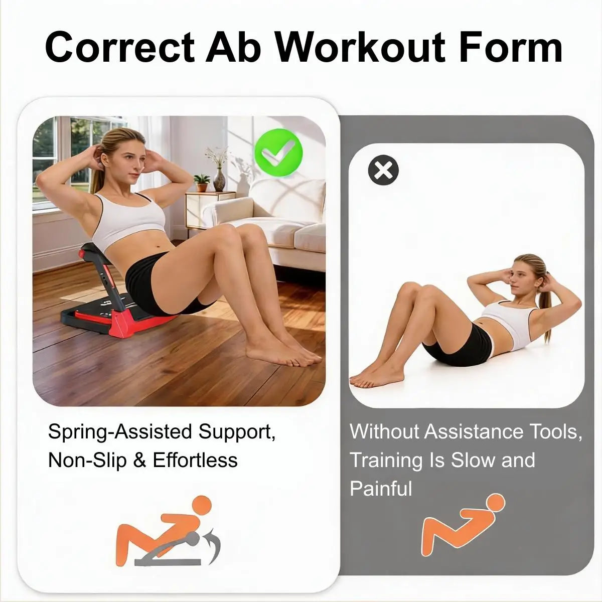 Abdominal Trainer For Home Use Foldable With 3 Resistance Levels