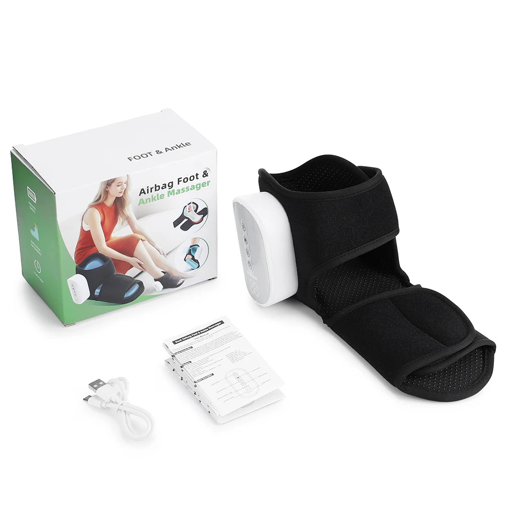 Electric Heated Ankle Foot Massager With Air Compression And Vibration