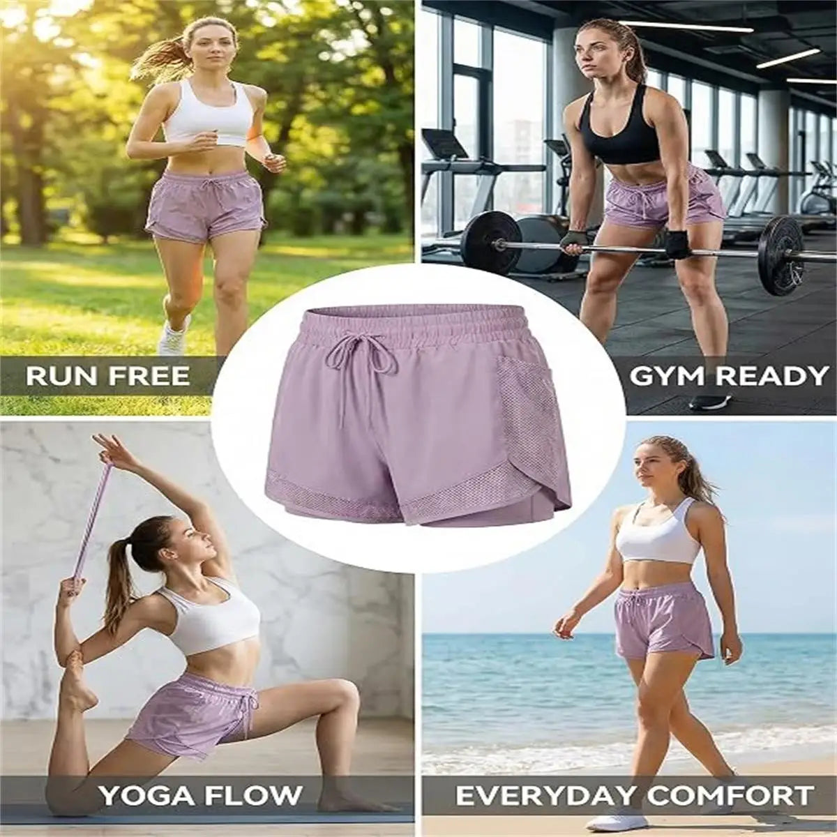 Women Quick Dry Yoga Shorts With Secure Pockets For Workouts