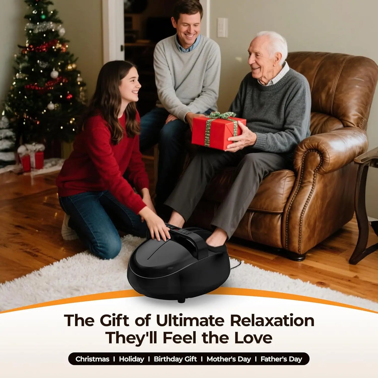 HTM Shiatsu Foot Massager With Deep Kneading Heat Air Pressure