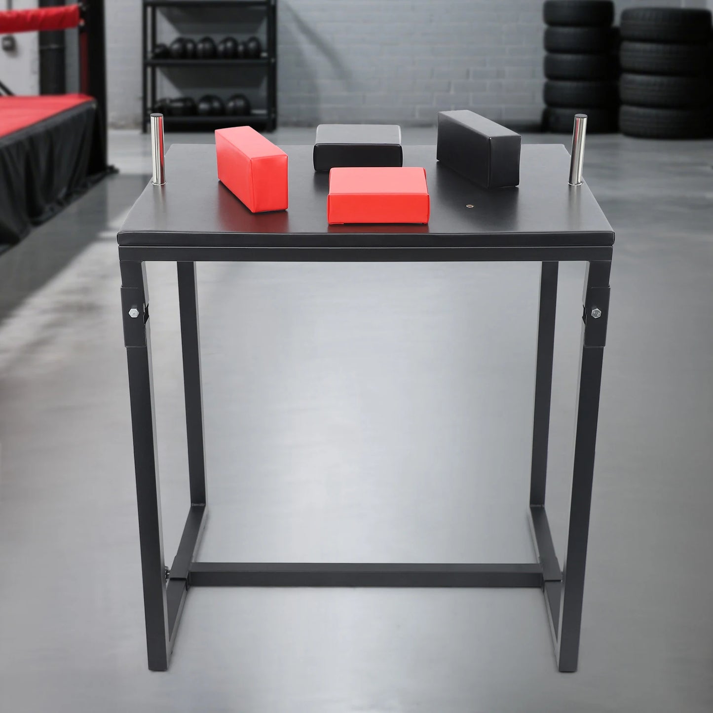 Arm Wrestling Table Folding Strength Trainer With Steel Frame For Home Gym