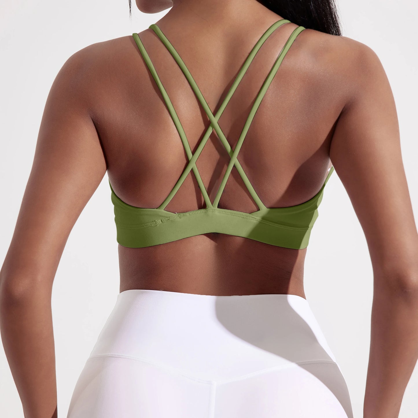 Cross Fitness Bra For Women Breathable Nylon Spandex Chest Pad