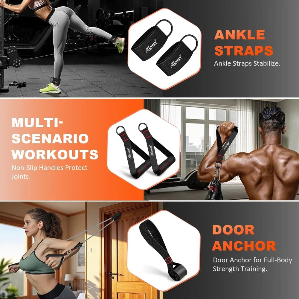 HPYGN Resistance Bands Set With Handles Door Anchor Ankle Straps