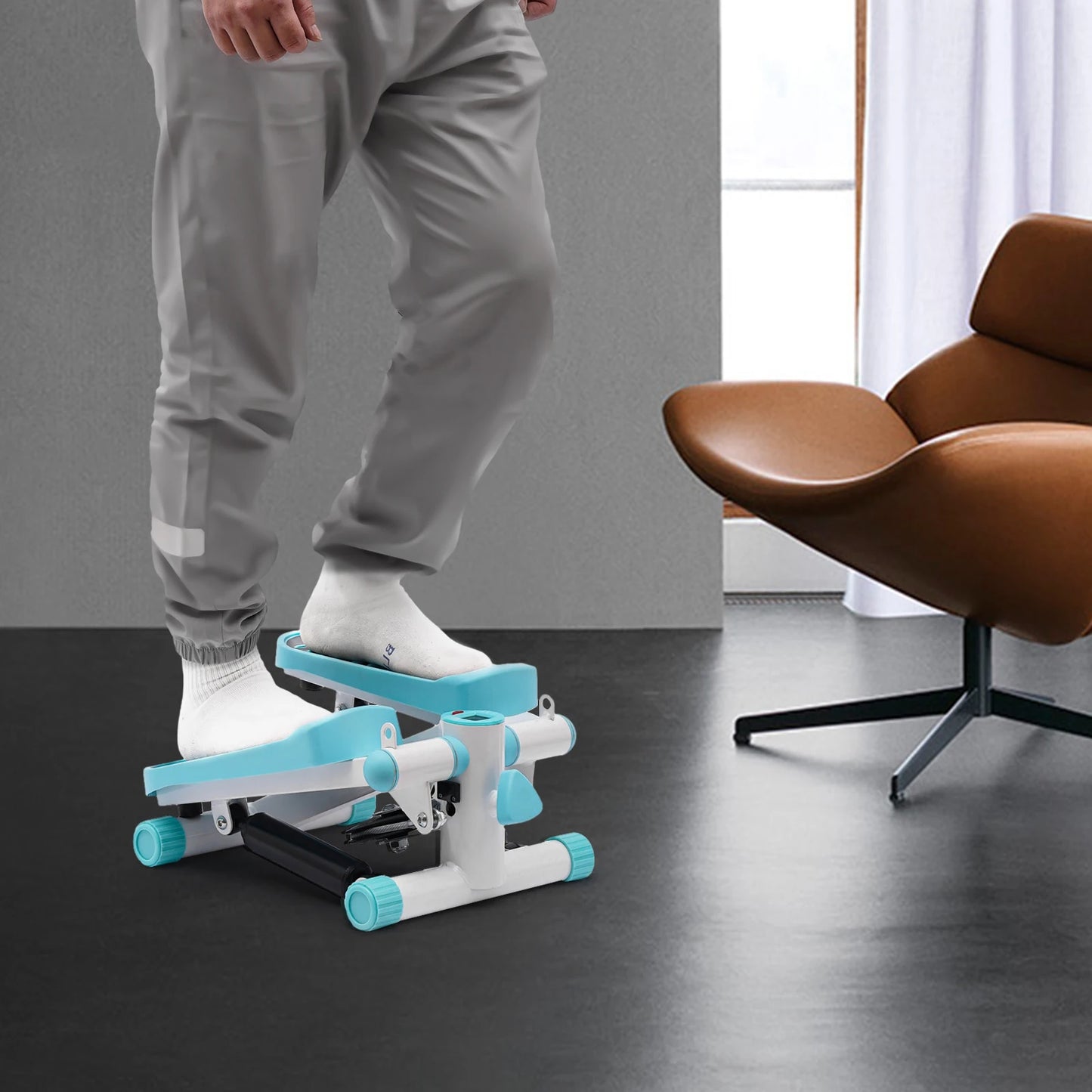 Mini Stepper With Resistance Bands Hydraulic Quiet Fitness Machine