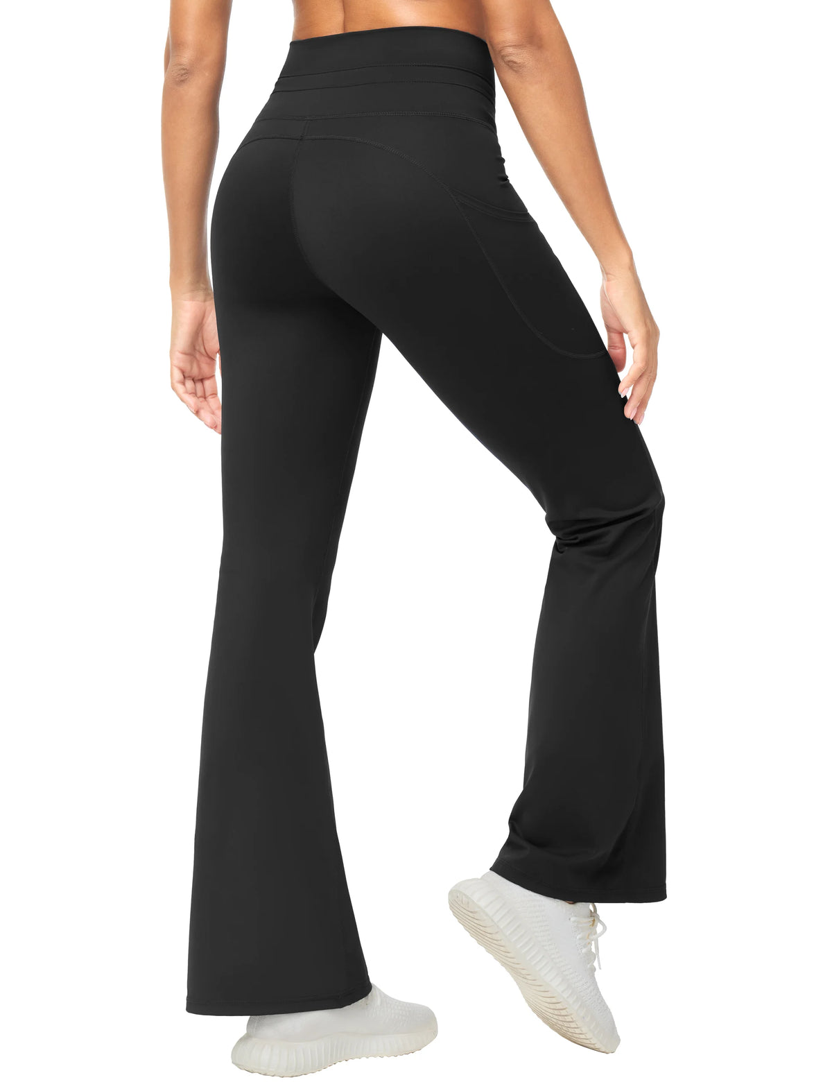 The Gym People Women High Waist Flare Leggings With Pockets