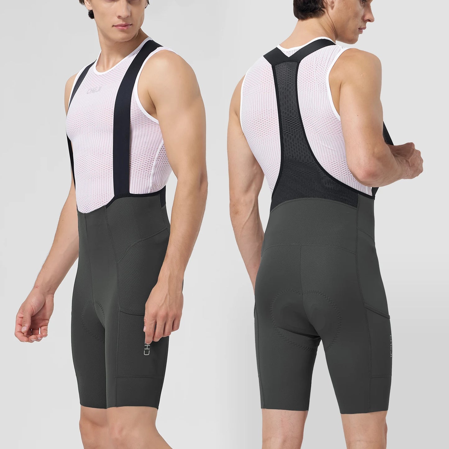 Cheji Men's Cycling Bib Shorts Seamless Quick-Dry Breathable Performance
