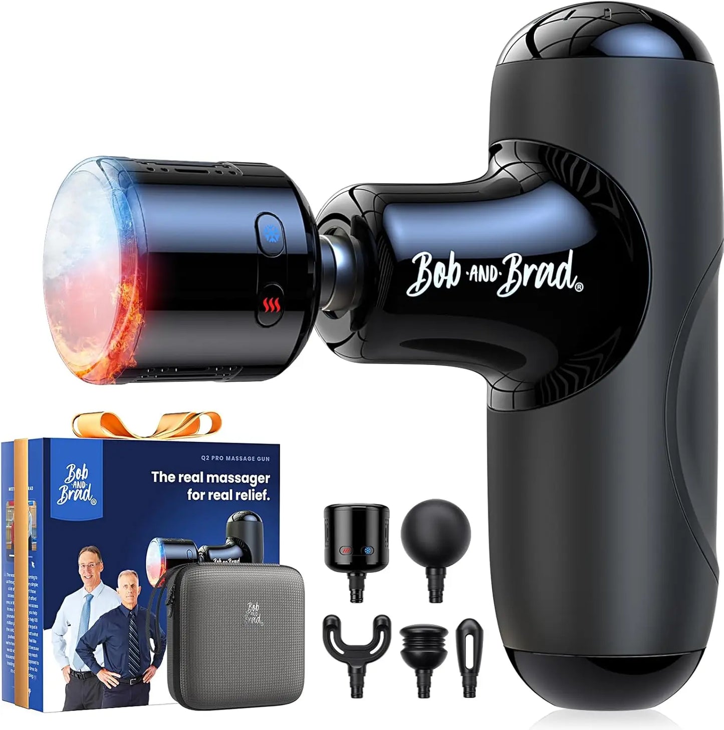 BOB AND B Q2 Pro Mini Massage Gun With HeatTherapy