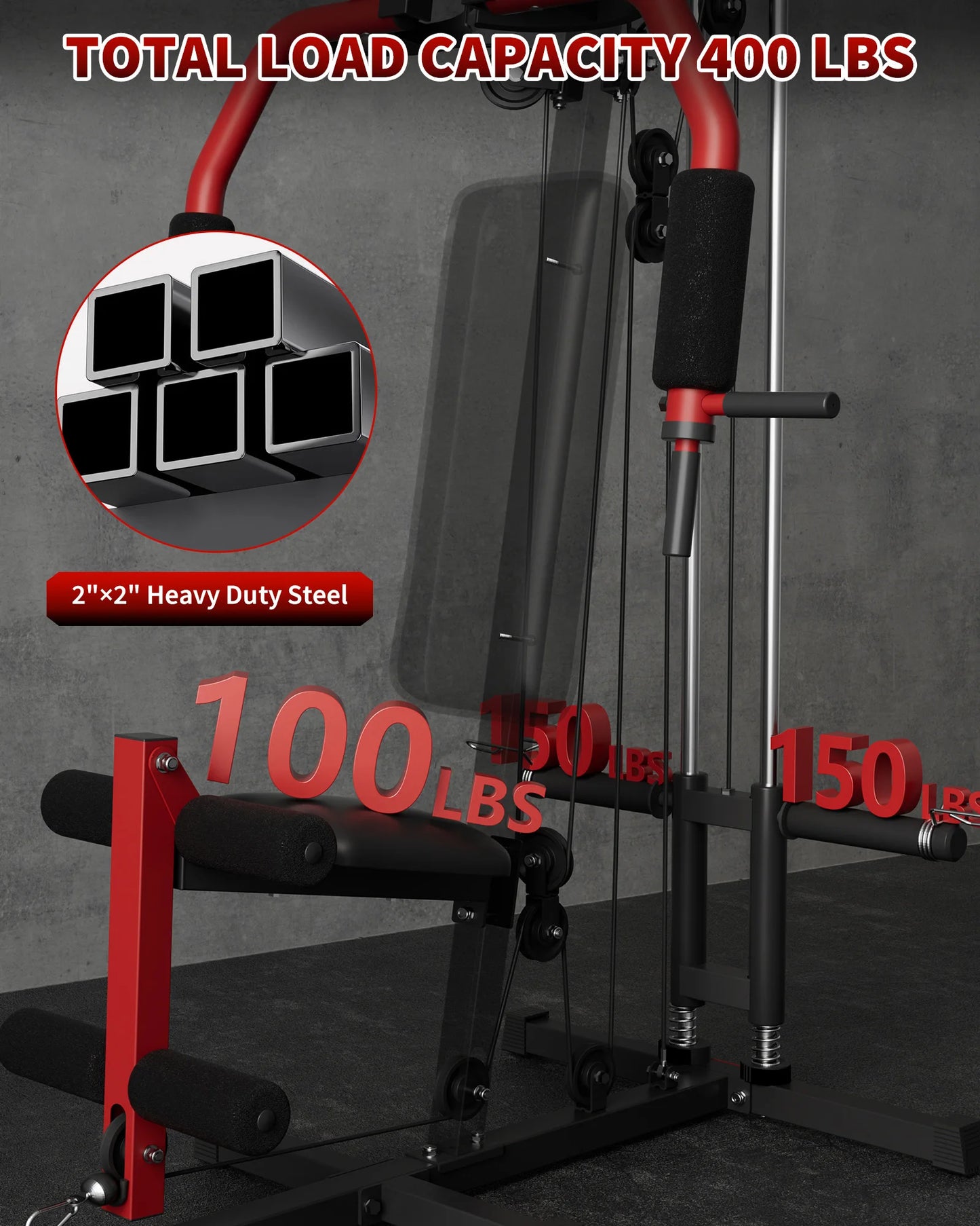 HiMISS 5In1 Home Gym Machine With Chest Press Lat Pulldown