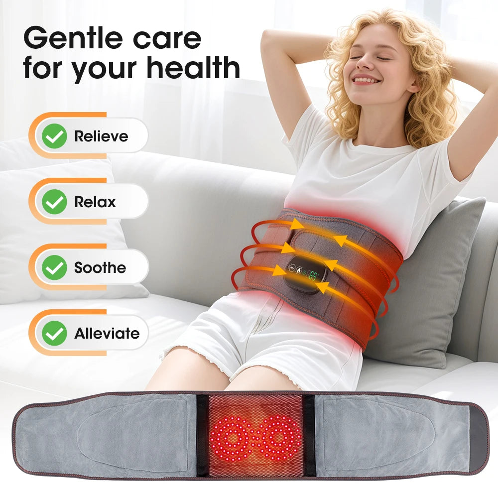 Agdoad Heating Vibration Massager Belt With Dual Light Hot Compress