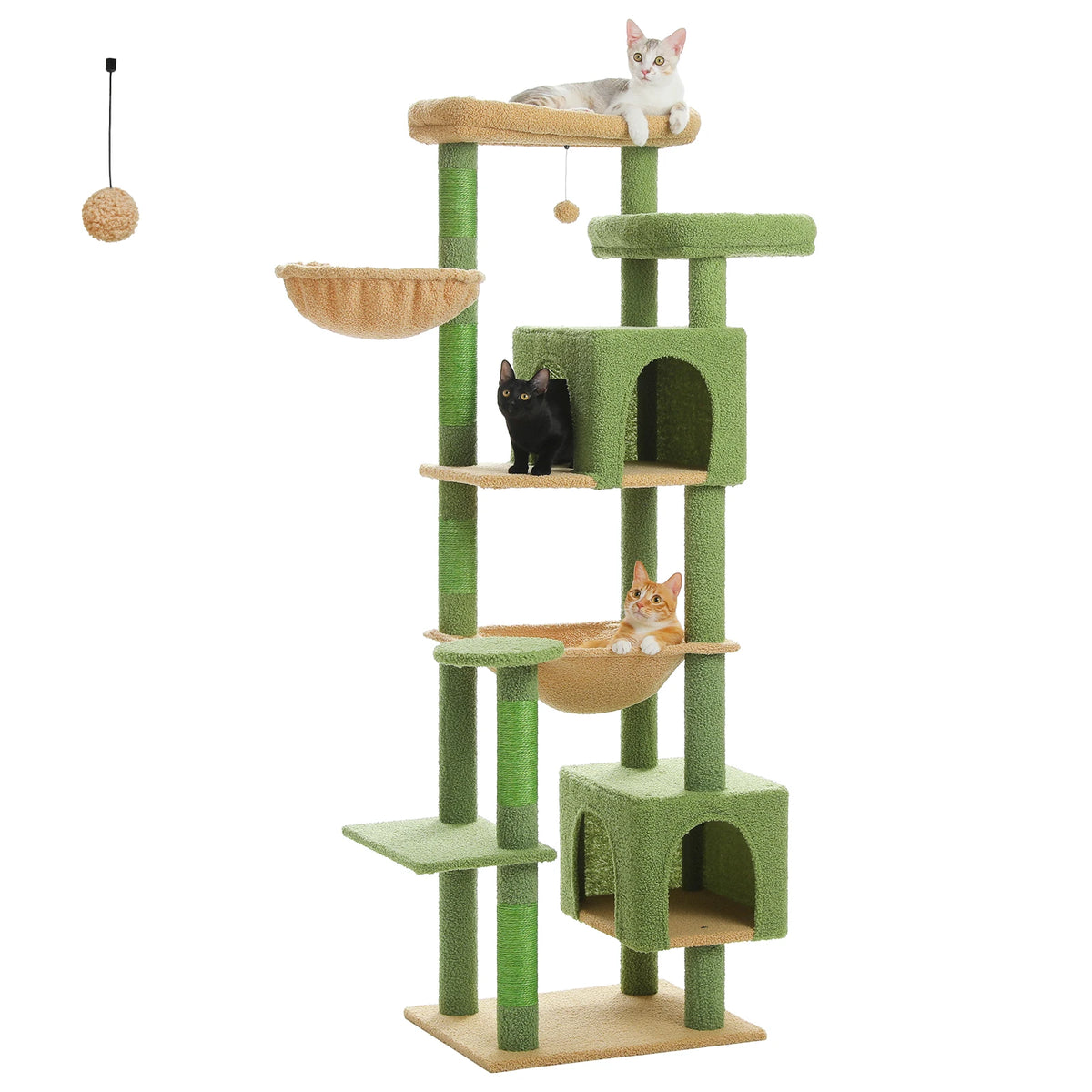 PAWZ Road Tall Cat Tree With Hammock And Scratch Posts