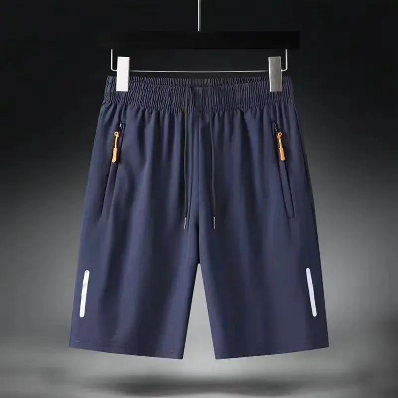 Summer Ice Silk Running Shorts Men Quick Dry Breathable
