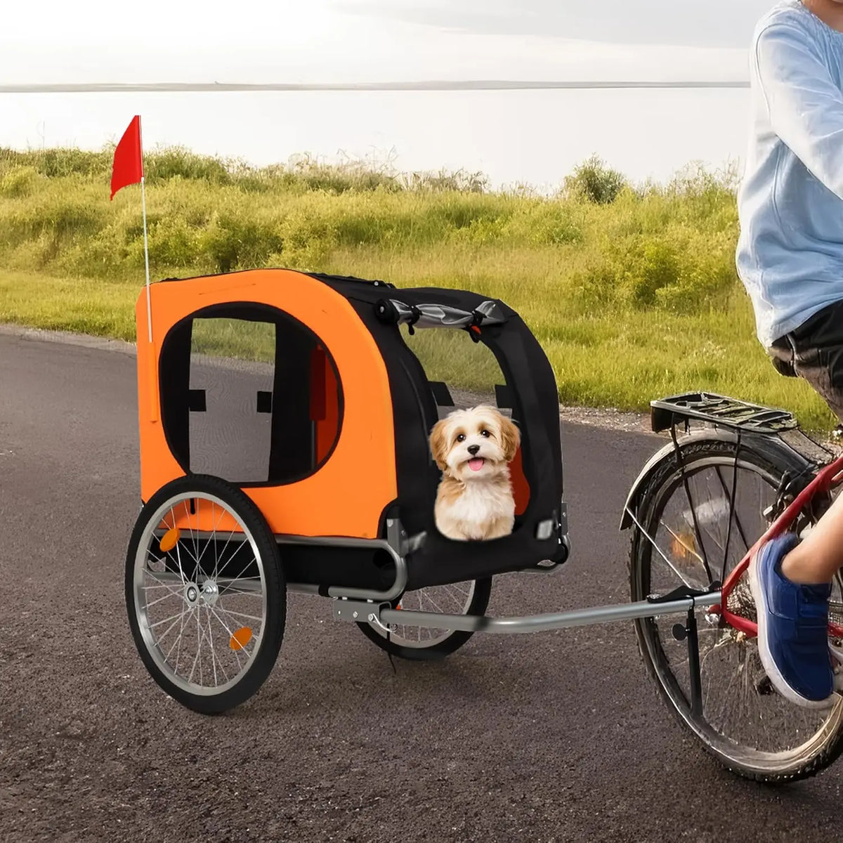 TwisterCk Foldable Dog Bike Trailer Pet Bicycle Carrier