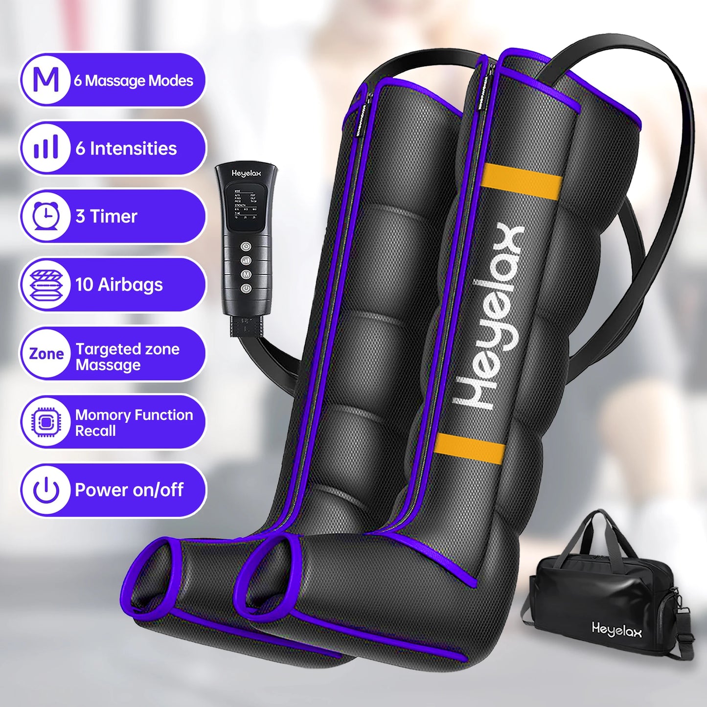 Heyelax Leg Compression Massager for Circulation and Recovery