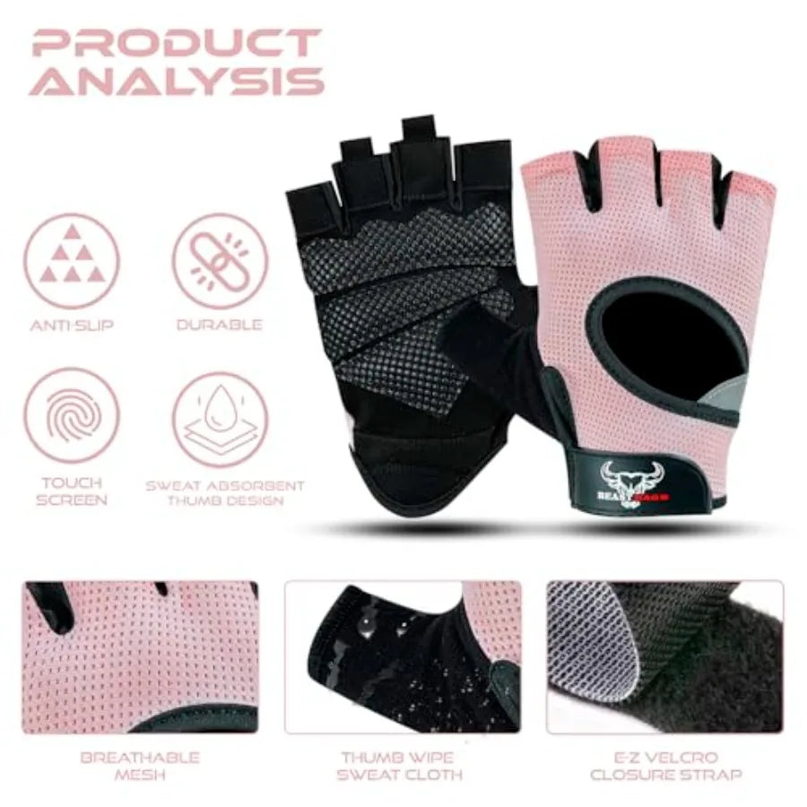 Breathable Fingerless Weight Lifting Gloves Featuring Protective Palm Padding