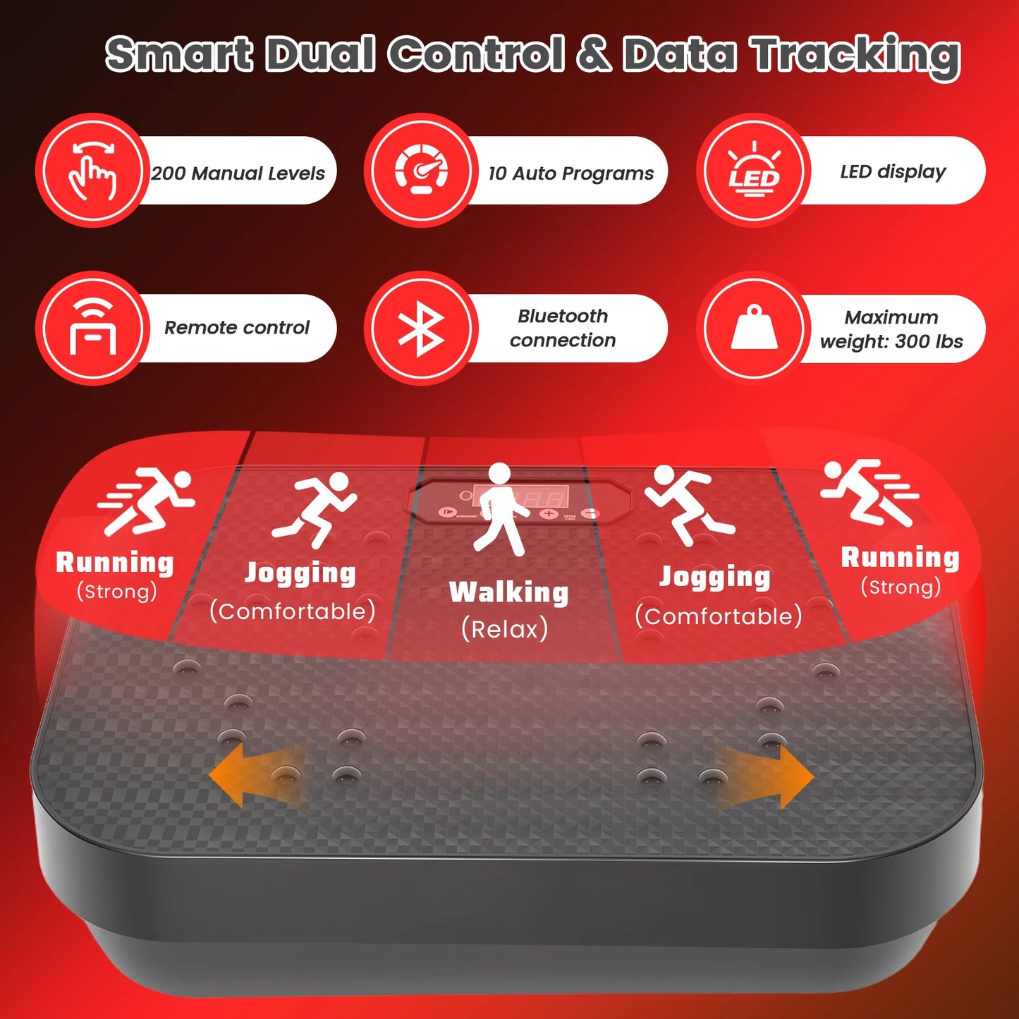 Vibration Plate Full-Body Exercise Machine With Bluetooth Remote And Bands