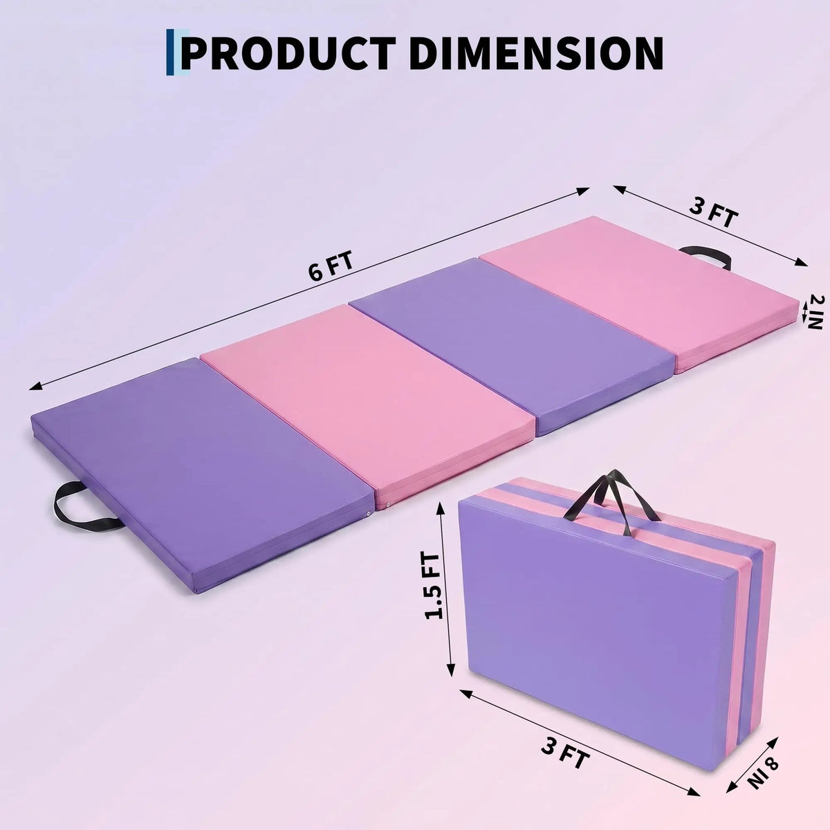 HiMISS Thick Folding Gymnastics Mat For Home Yoga And Exercise