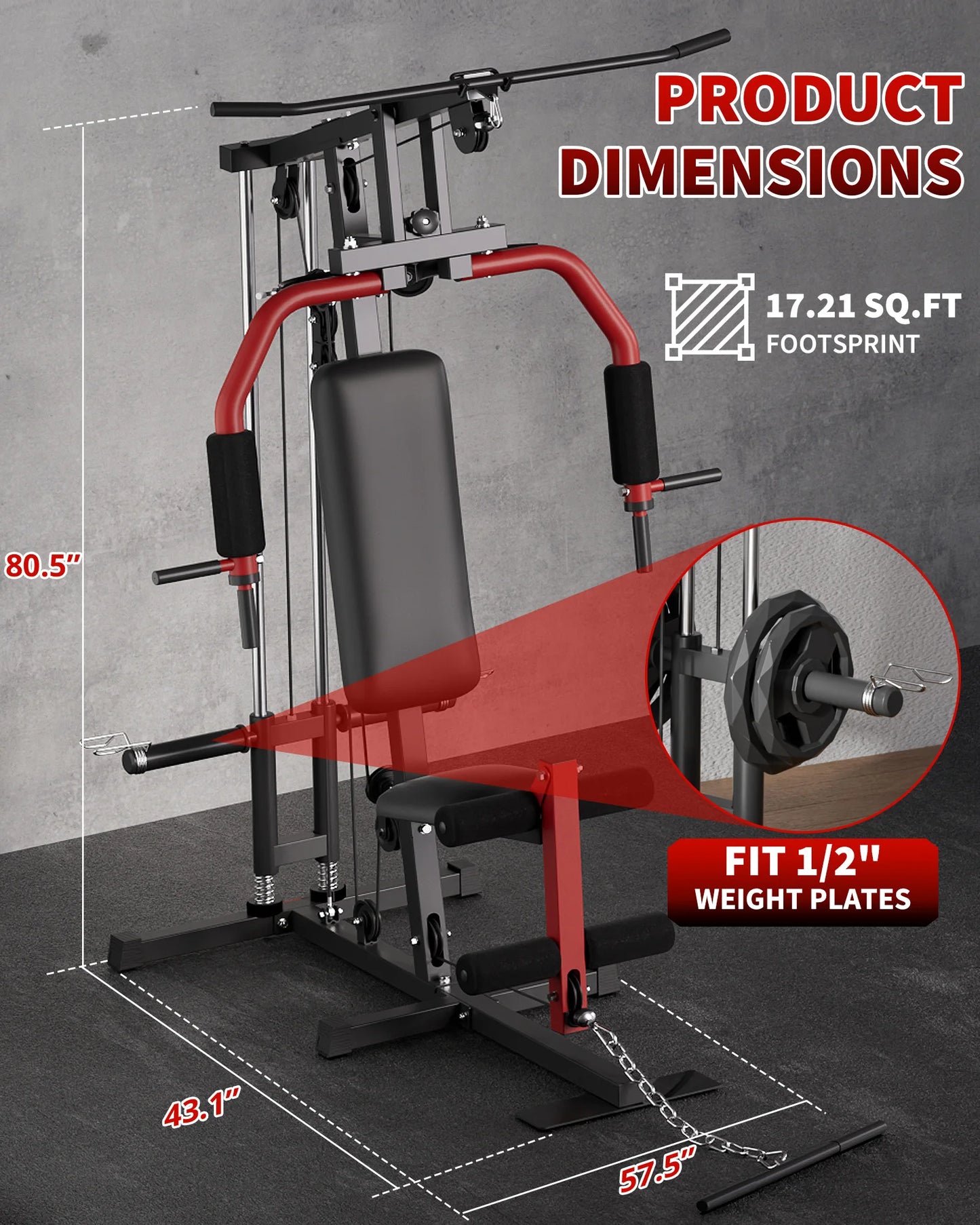 HiMISS 5In1 Home Gym Machine With Chest Press Lat Pulldown
