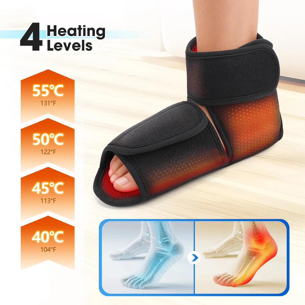 Hailicare Heated Ankle Foot Massager With Air Compression And Heating