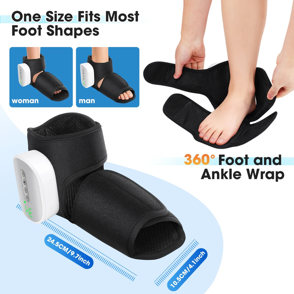 Hailicare Heated Ankle Foot Massager With Air Compression And Heating