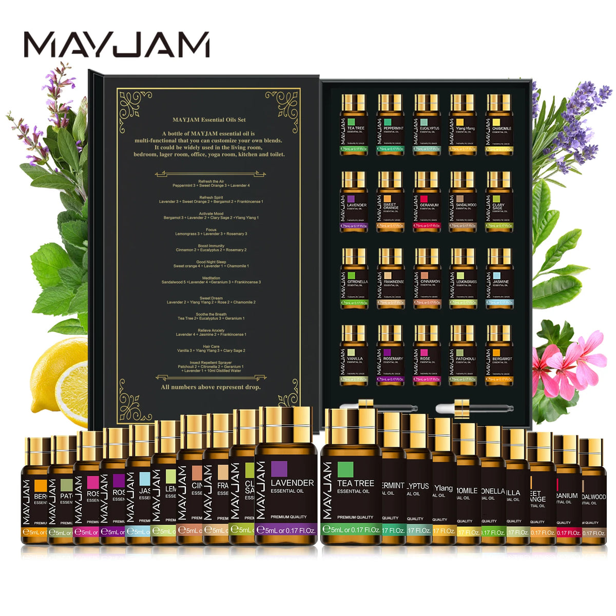 Mayjam Premium Pure Essential Oils Assortment For Aromatherapy