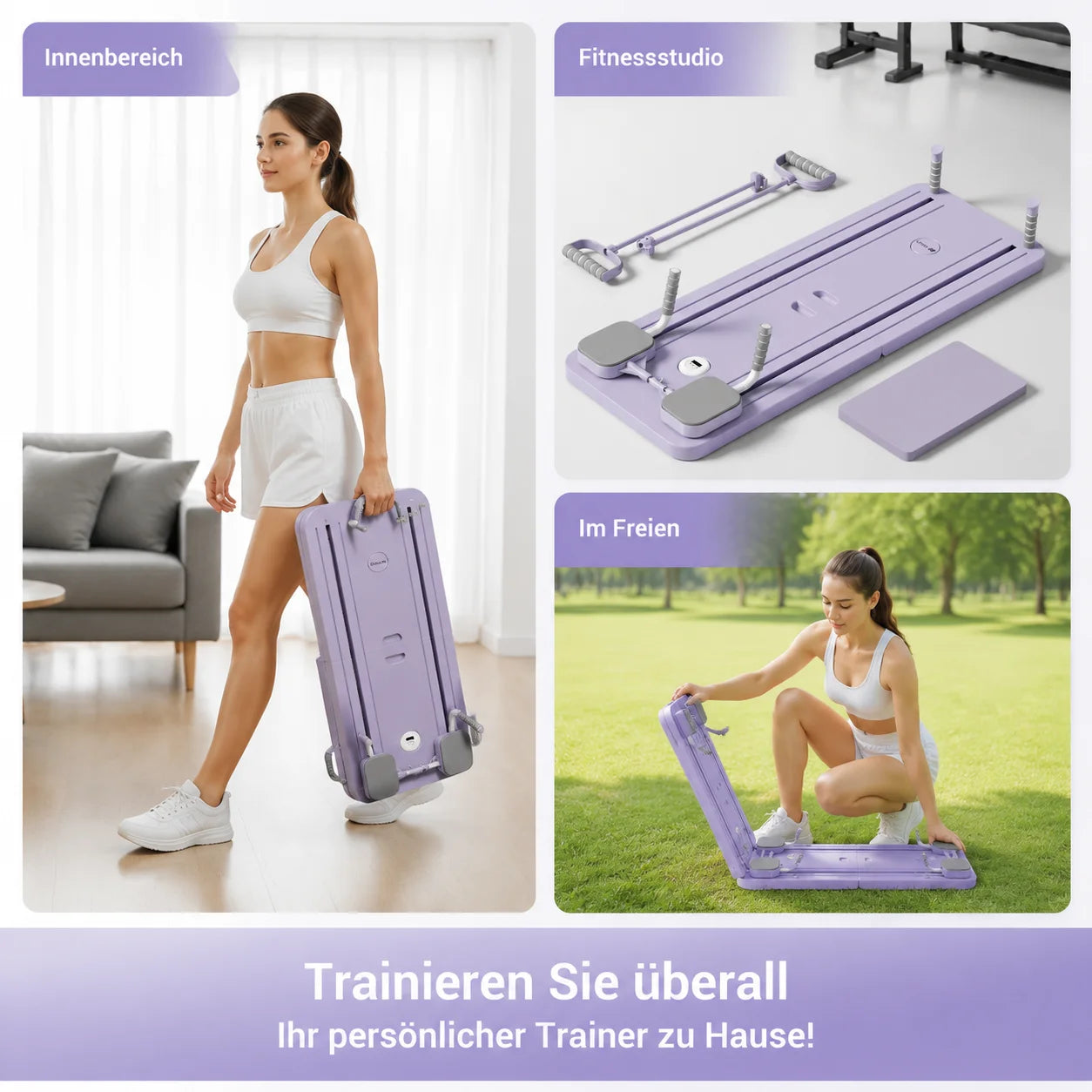 UMAY Multifunctional Pilates Board With Timer And Yoga Mat