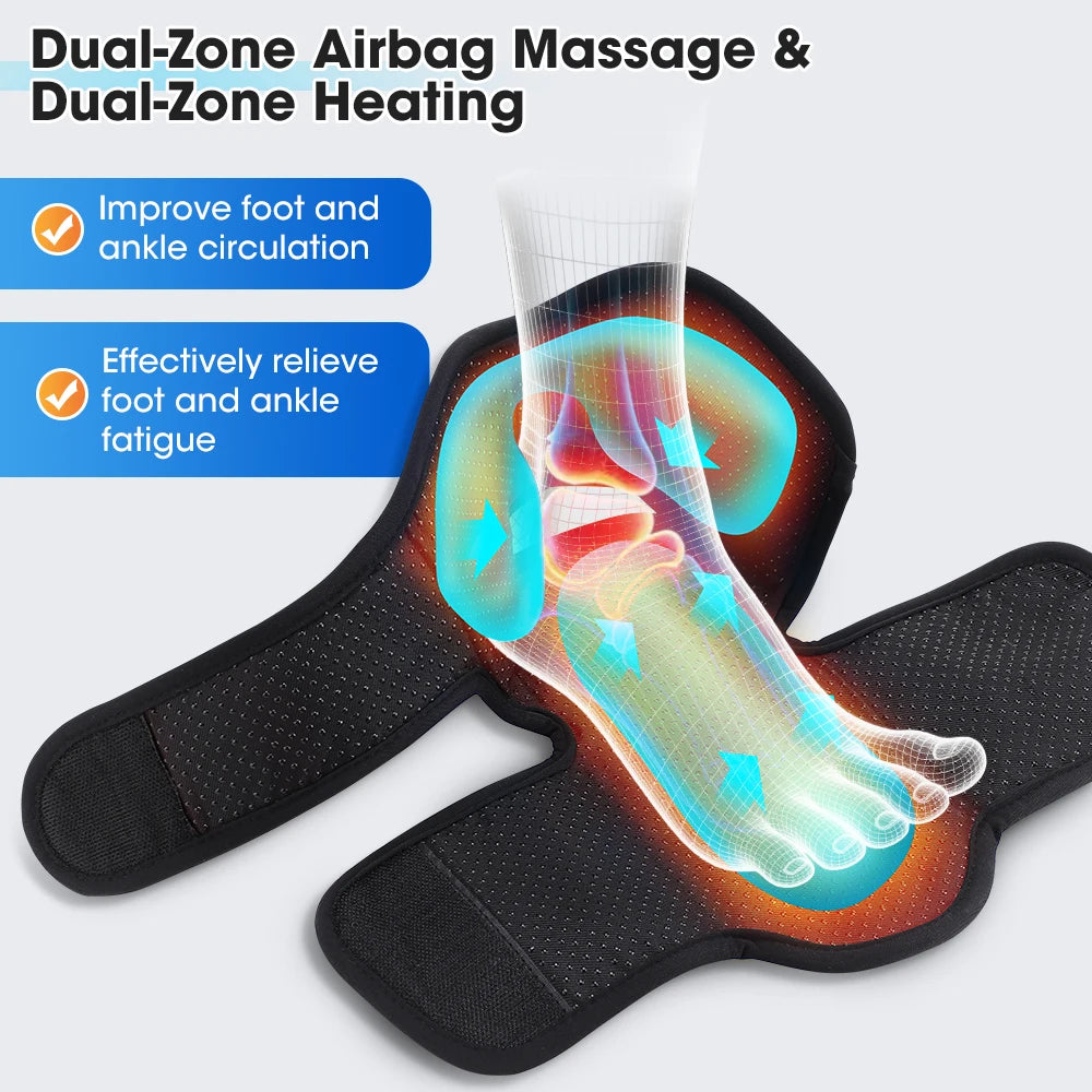 Hailicare Heated Ankle Foot Massager With Air Compression And Heating