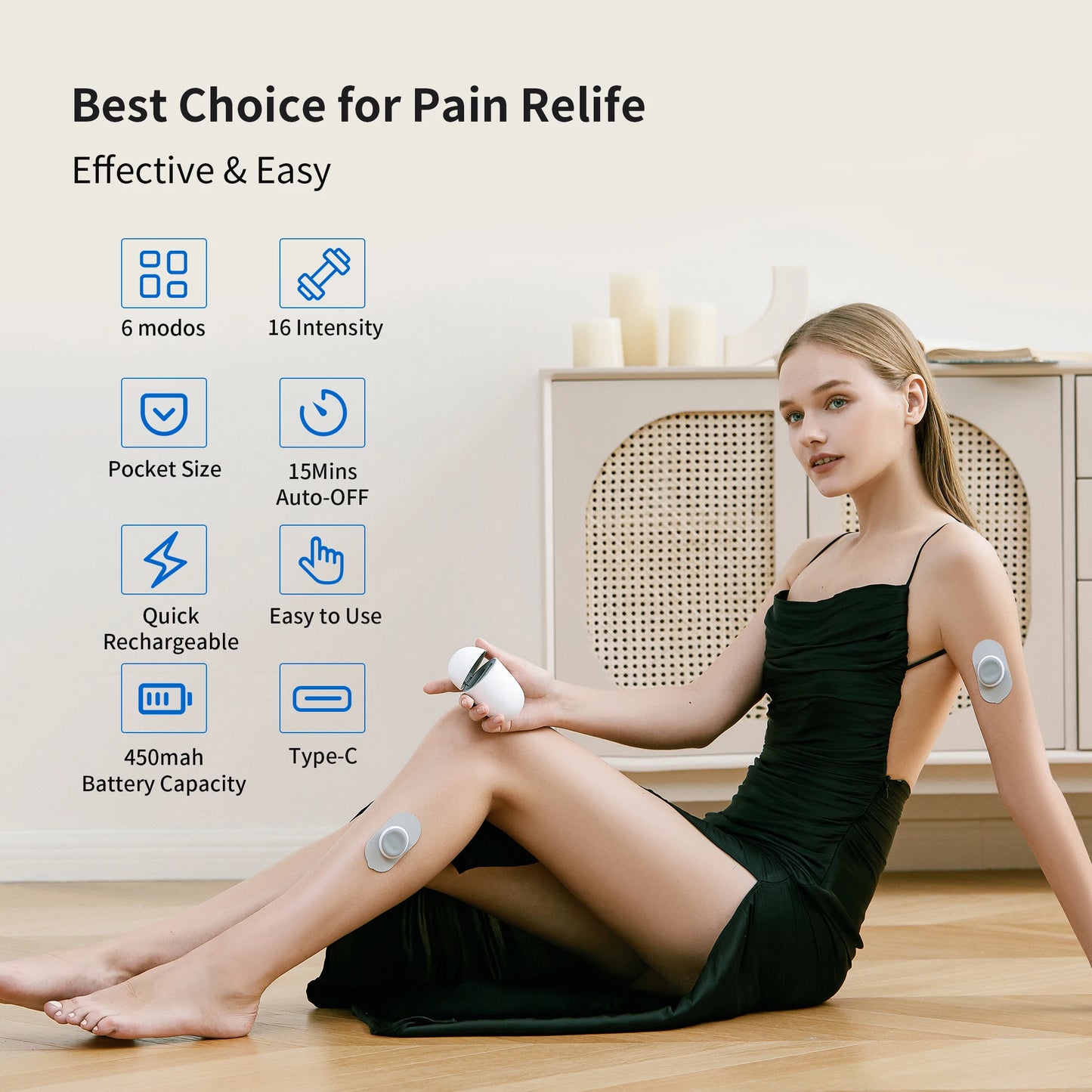 Masgre Wireless TENS EMS Unit With Pads For Lower Back