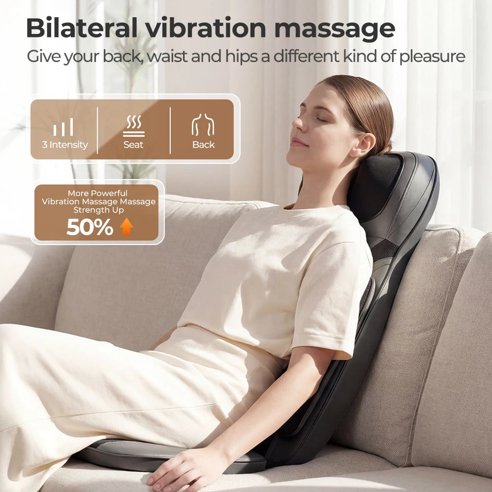 HOMEMASSA Shiatsu Neck Back Massager With Heat And Adjustable Intensity