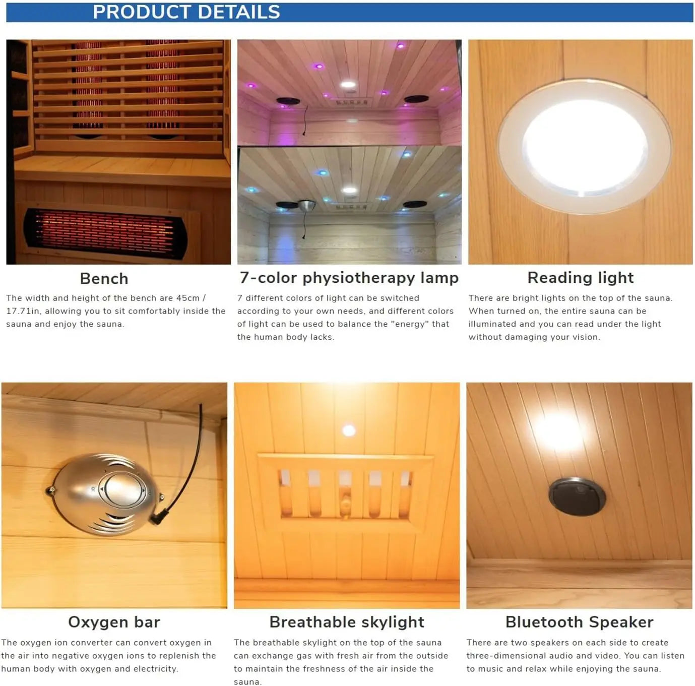 Smartmak 1 Person Indoor Infrared Sauna Low EMF Hemlock Wood