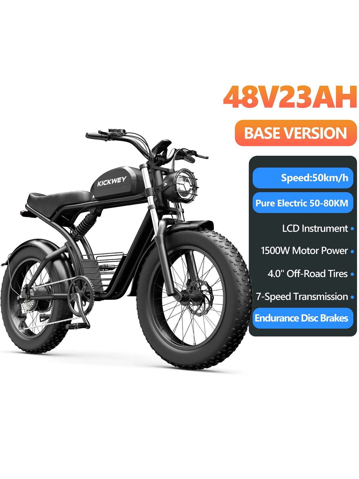 Kickwey K7 3000W Full Suspension Off Road Electric Bike