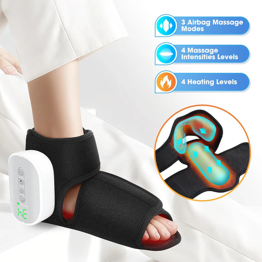 Hailicare Heated Ankle Foot Massager With Air Compression And Heating